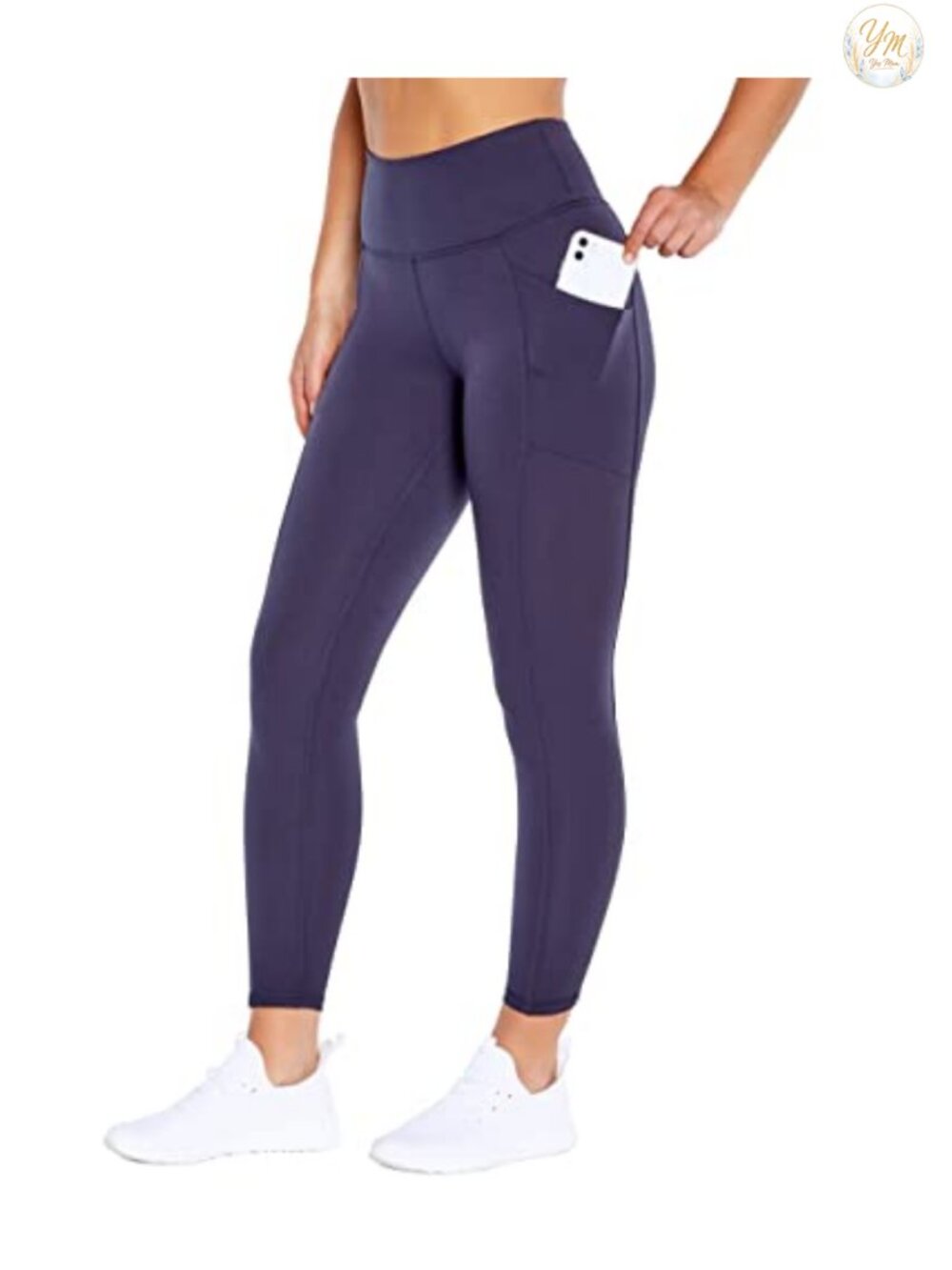 High Rise Tummy Control Ankle Leggings with Side Pockets